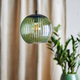 Sybia Lampe à suspension, Verte, Verre