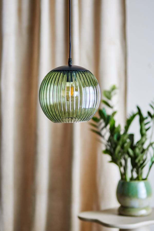 Sybia Lampe à suspension, Verte, Verre