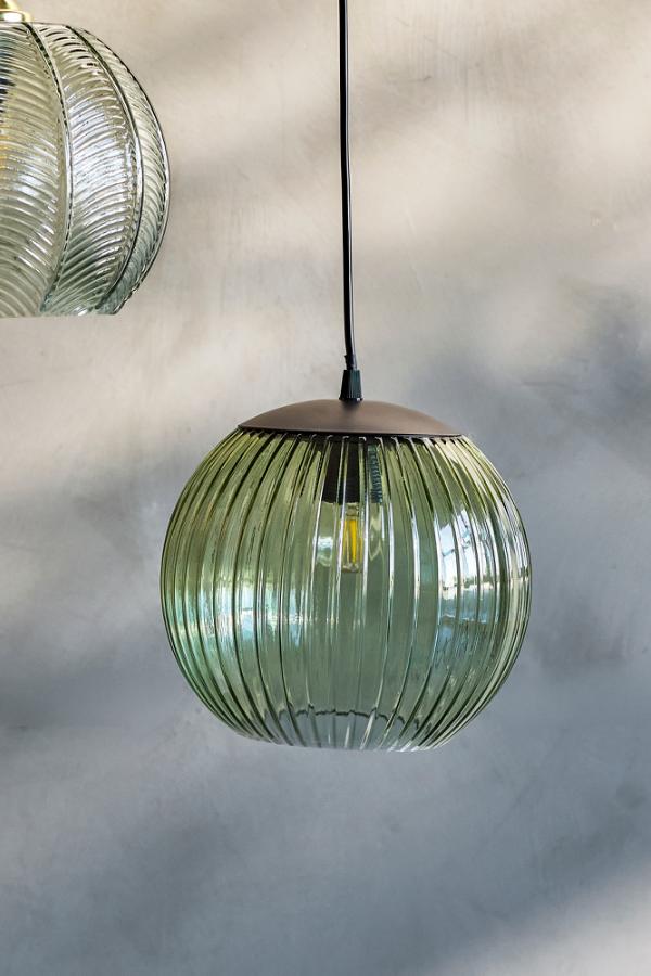 Sybia Lampe à suspension, Verte, Verre
