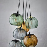 Sybia Lampe à suspension, Marron, Verre