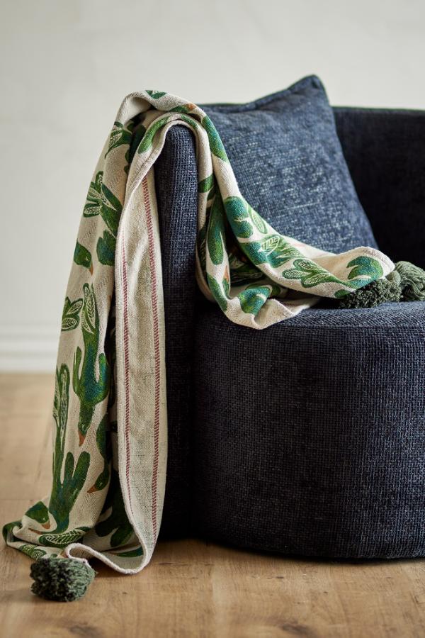 Birdliva Plaid, Multicolore, Coton recyclé