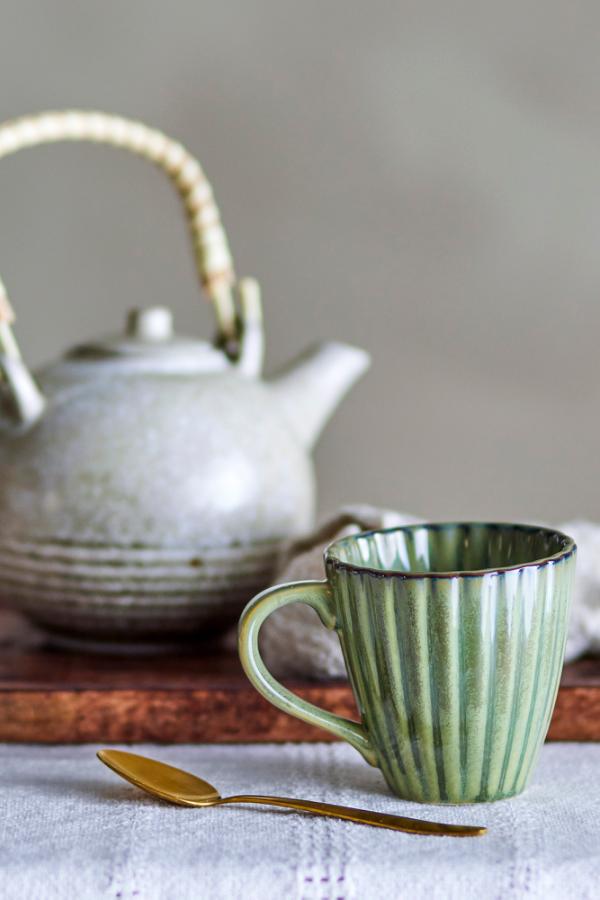 Latina Tasse, Verte, Grès