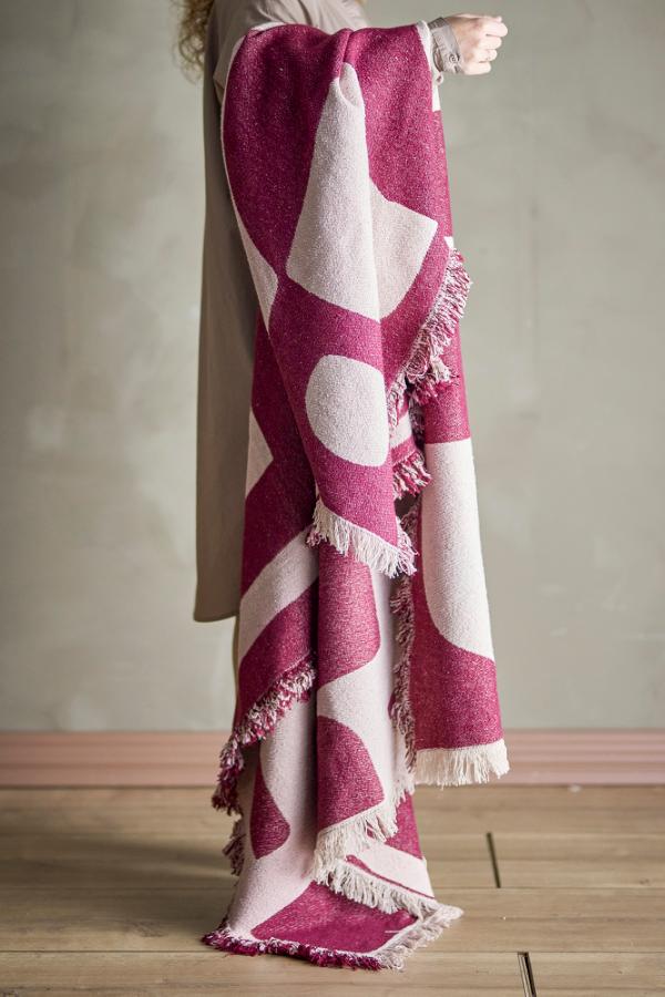 Olica Plaid, Rouge, Coton recyclé