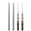 Bougies Frost multicolores en paraffine – lot de 4, H 35 cm