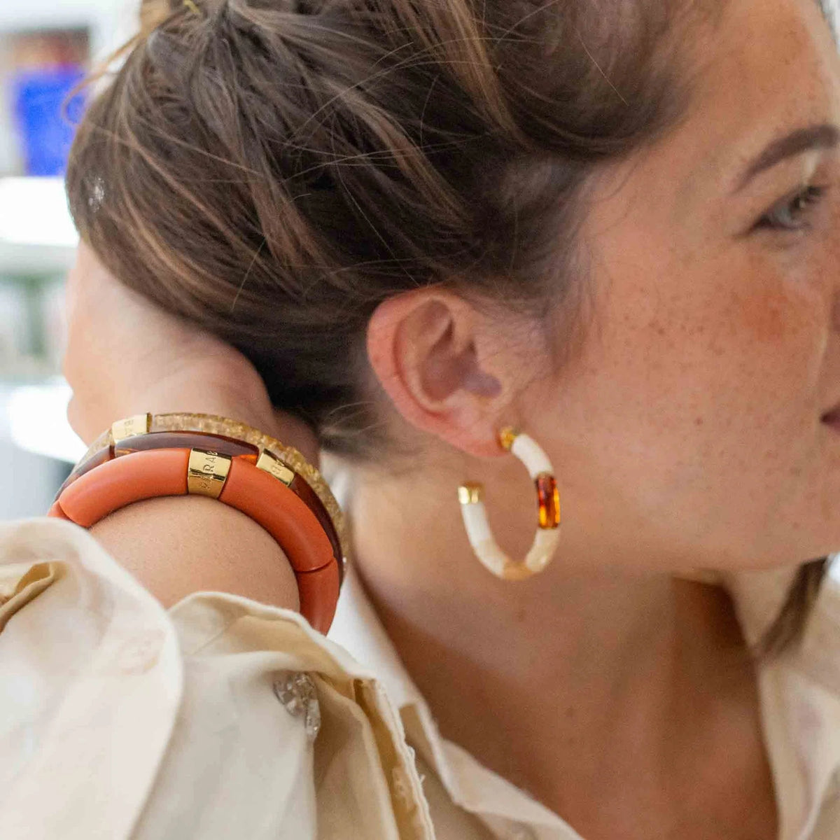 Boucles d’oreilles Bola Café