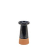 Bougeoir finition terracotta + émail H18,4 x Ø10,3 cm