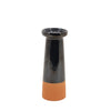 Bougeoir finition terracotta + émail H25,7 x Ø10,2 cm