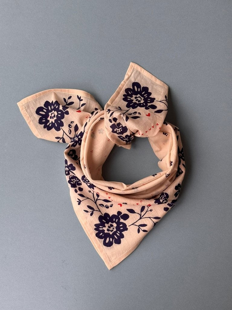 Foulard ANTONIA Écru et bleu marine — Byzantine