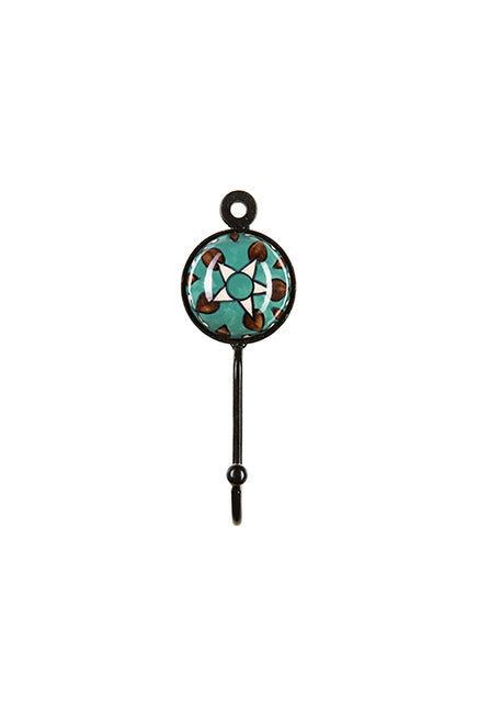 Patère murale multicolore turquoise