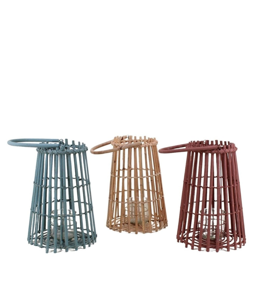 Lanterne rotin conique H30 x Ø21 cm