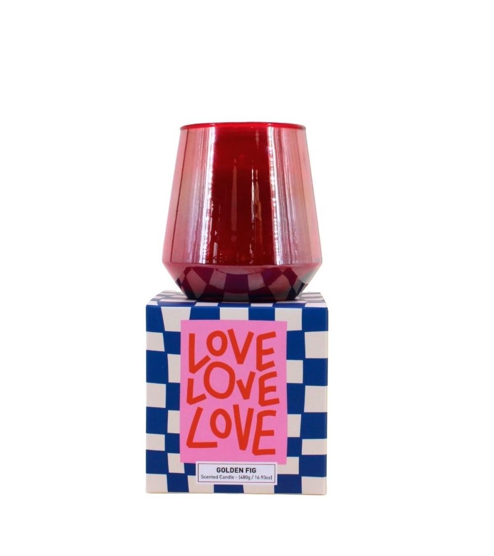 Bougie parfumée en verre lustré rouge — 480 g – Norasia