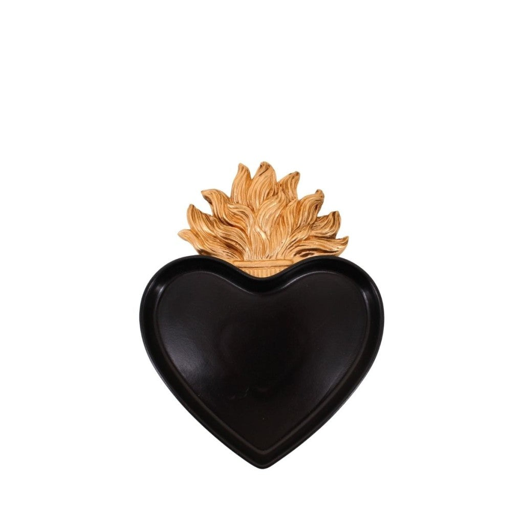 Plateau cœur ex-voto en résine — 23 cm – Norasia