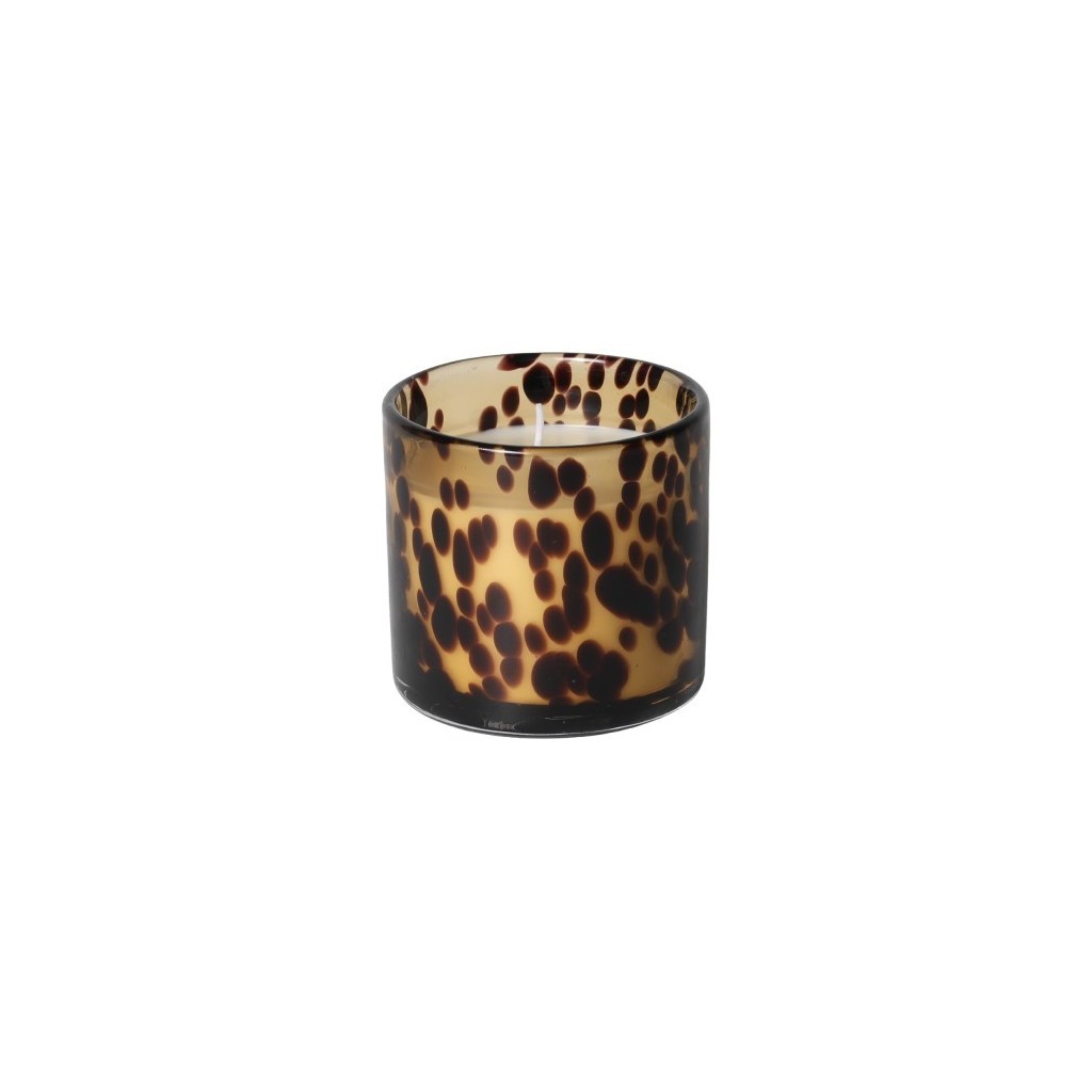 Bougie parfumée en verre moucheté ambré — Ø 9,3 cm – Norasia