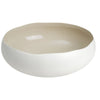 Oslo — Saladier 34 cm blanc mat & lin brillant