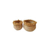 Paniers finition franges et surpiqûres colorées - lot de 2