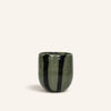 Vase et photophore Cannes en verre kaki – H 14,5 cm
