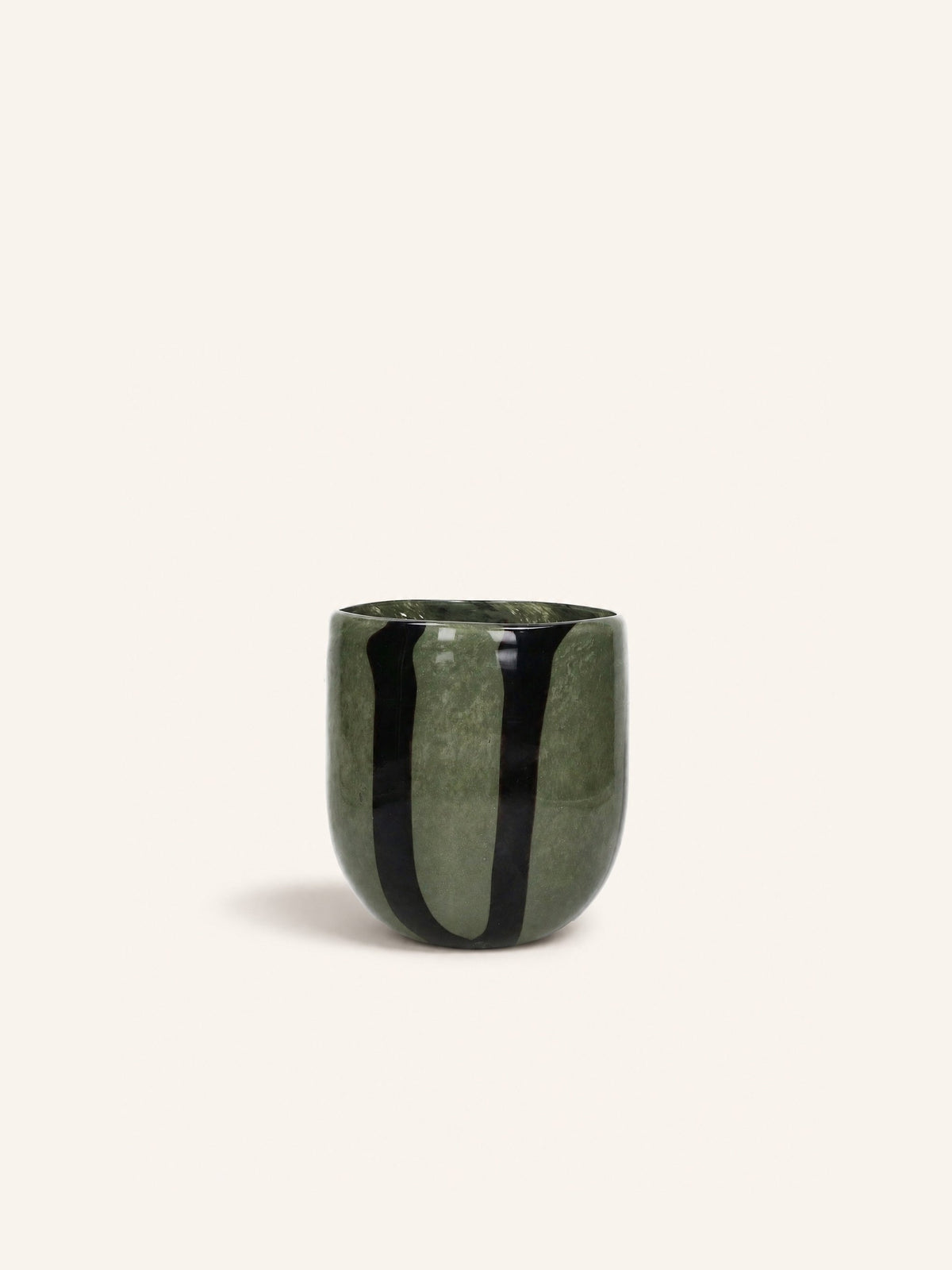 Vase et photophore Cannes en verre kaki – H 14,5 cm – vue du produit