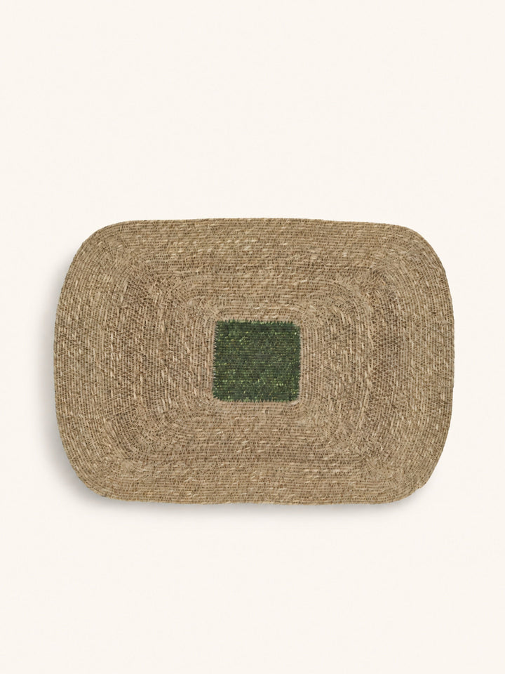 Set de table Quadri en jonc de mer olive – 50 × 35 cm – vue du produit