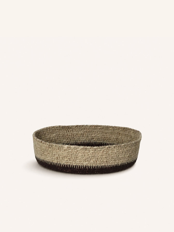 Corbeille à pain Quadri en jonc de mer chocolat – Ø 20 cm – vue du produit