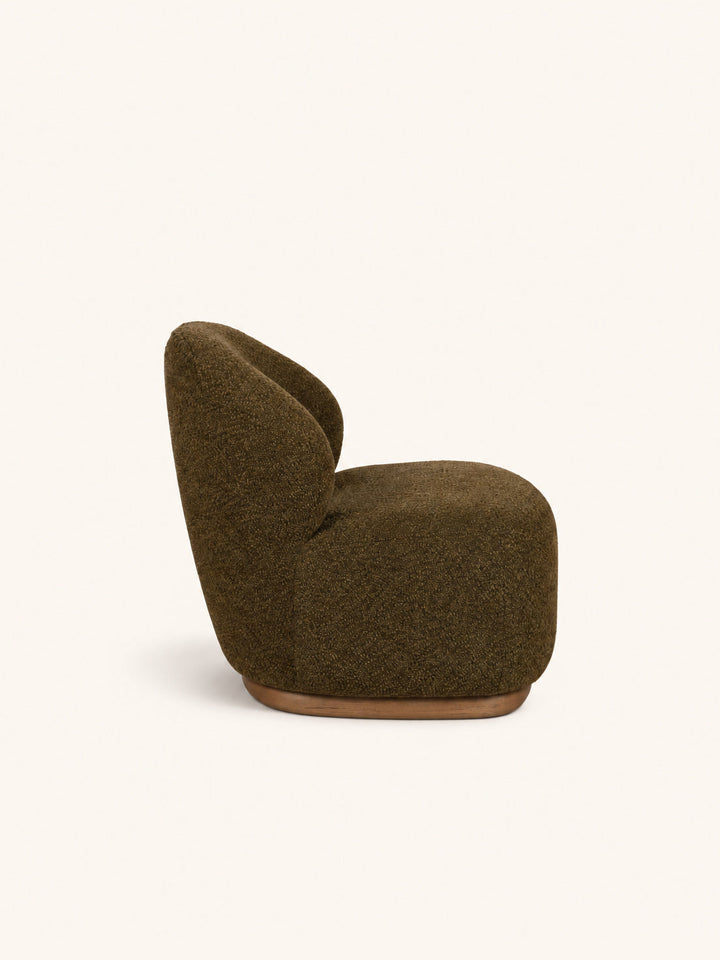 Fauteuil Milo en polyester brun – 69 × 75 cm