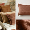 Coussin à franges 40x60 cm Noisette