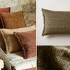 Coussin à franges 40x60 cm Olive