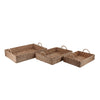 Set de 3 plateaux en jonc couleur naturelle