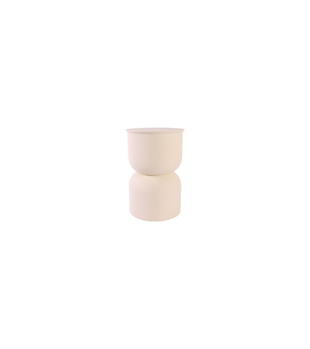 Table d’appoint métal beige 31D x45H x30B