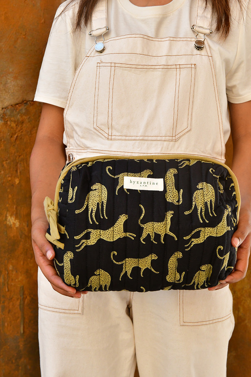 Trousse de toilette femme XL - Fauve Nuit — Byzantine