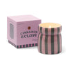 Bougie Cabana Noël rayée rose & vert – Cinnamon & Clove