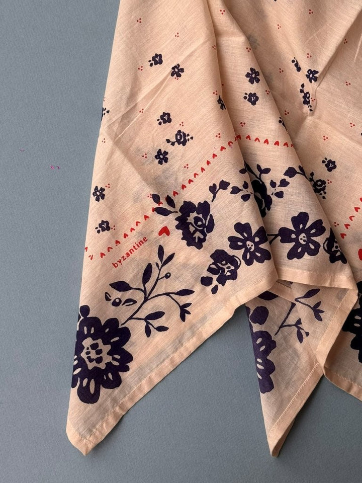 Foulard ANTONIA Écru et bleu marine — vue 3