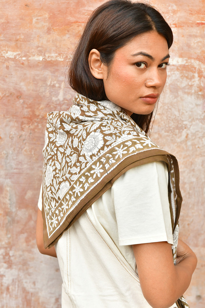 Grand foulard ANTIOCHE Kaki — vue 3