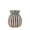 Vase céramique rayures texturées Ø16,5 x H19 cm